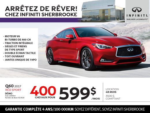 Le Infiniti Q60 2017 en rabais