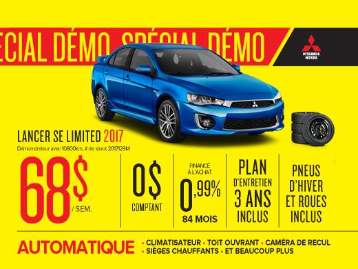 Mitsubishi Lancer 2017 spécial démo