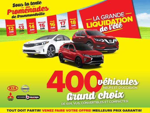 LA GRANDE LIQUIDATION DE L'ÉTÉ SOUS LA TENTE GÉANTE AUX PROMENADES DRUMMONDVILLE !