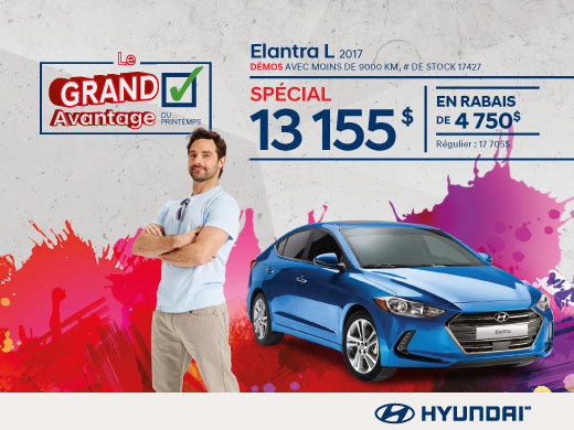 Liquidation de démos : Hyundai Elantra 2017
