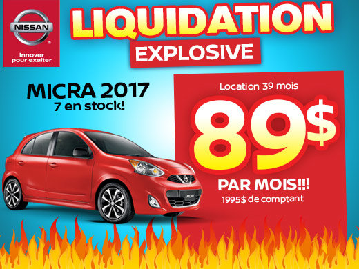 Méga liquidation Micra 2017