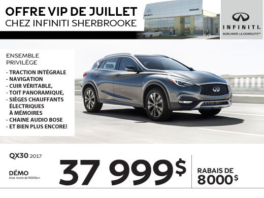 L'Infiniti QX30 2017 démo en rabais