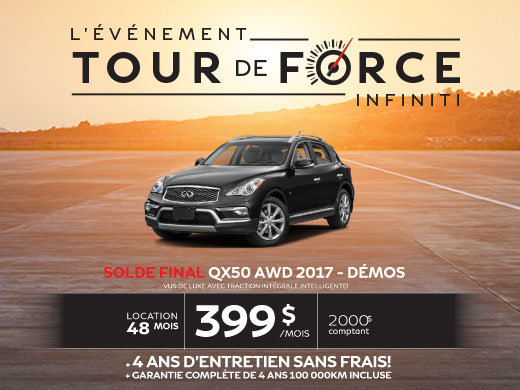 SOLDE FINAL QX50 AWD 2017 - Démo
