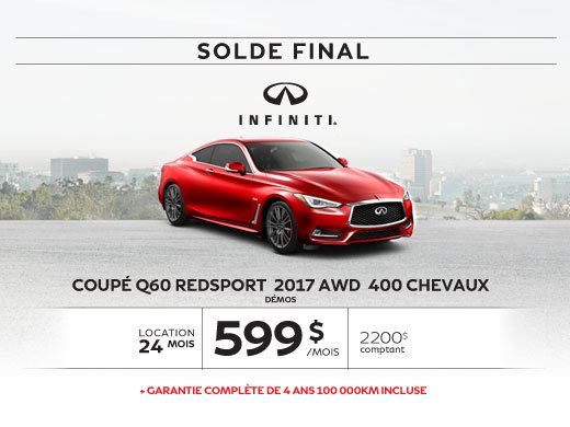 Coupé Q60 dernier appel … pour le solde 2017!