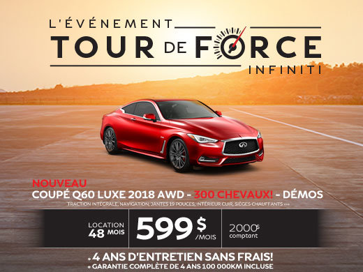 COUPÉ Q60 LUXE 2018 AWD 300 CHEVAUX! Démos