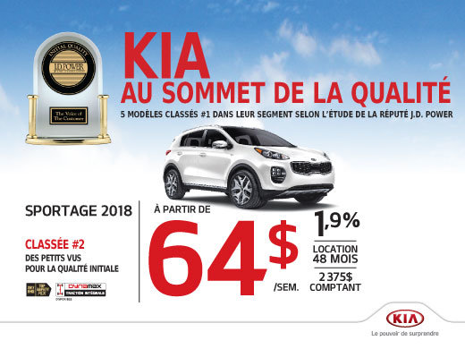 La Kia Sportage 2018 en rabais
