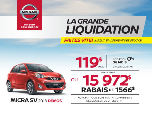 MICRA SV 2018 démos