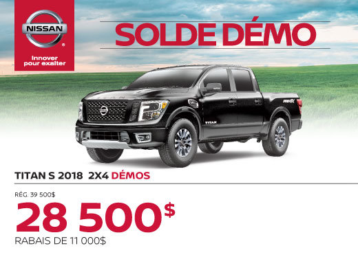 Nissan Titan S 2018 démos en rabais