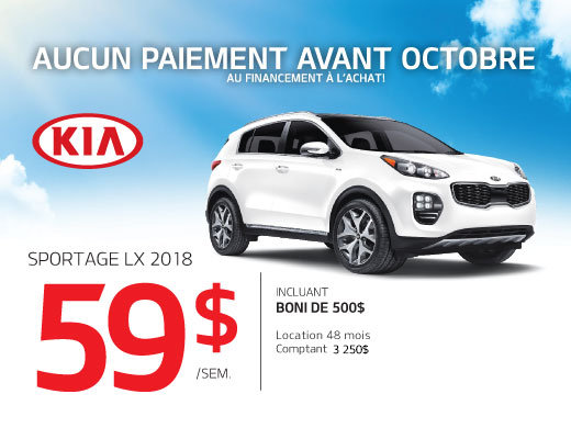 Sportage 2018 au nouveau prix!