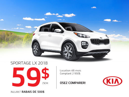 Sportage 2018 au nouveau prix!