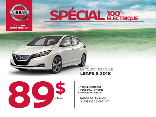 La toute nouvelle LEAF S 2018 100% électrique