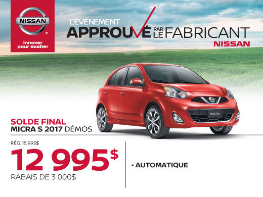 Nissan Micra S 2017 démos