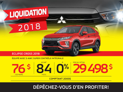 Le plus bas prix de l’année sur le Eclipse Cross 2018