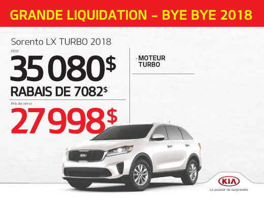 Achetez le Sorento LX TURBO 2018